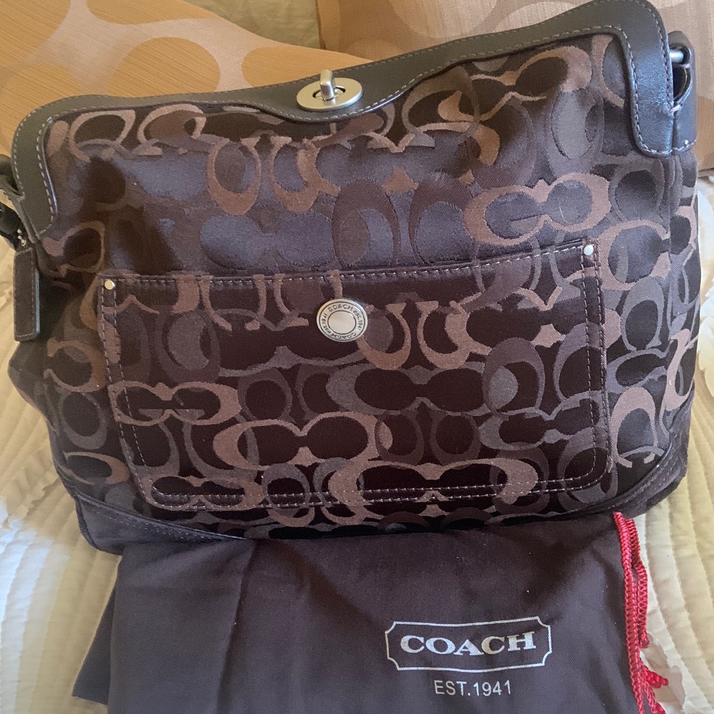 Brown coach handbag